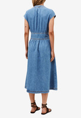 ba&sh Love Denim Midi Dress Light Blue 1E26LOVE_LIGHT BLUE