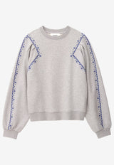 ba&sh Mesta Embroidered Sweatshirt Gray 1E26MEST_GREY