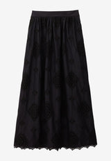 ba&sh Mona Broderie Anglaise Midi Skirt Black 1E26MONA_BLACK