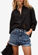 ba&sh Muriel Broderie Anglaise Shirt Black 1E26MURI_BLACK