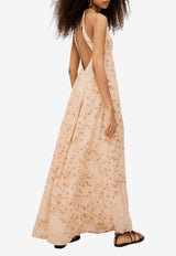 ba&sh Natz Open Back Floral Maxi Dress Ecru 1E26NATZ_ECRU