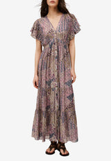 ba&sh Pareta Floral V-neck Midi Dress Multicolor 1E26PARE_ROSE