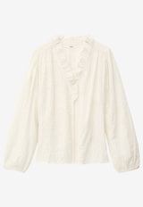 ba&sh Petty Jacquard Blouse Ecru 1E26PETT_ECRU