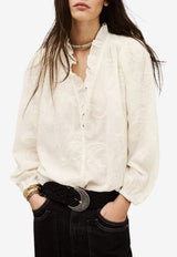 ba&sh Petty Jacquard Blouse Ecru 1E26PETT_ECRU