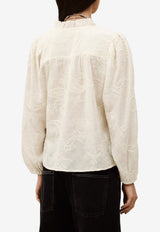 ba&sh Petty Jacquard Blouse Ecru 1E26PETT_ECRU
