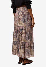 ba&sh Pitsy Floral Tiered Maxi Skirt Multicolor 1E26PITS_ROSE