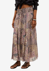 ba&sh Pitsy Floral Tiered Maxi Skirt Multicolor 1E26PITS_ROSE