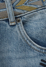 ba&sh Rizie Embroidered Straight Jeans Denim 1E26RIZI_DENIM