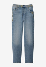 ba&sh Rizie Embroidered Straight Jeans Denim 1E26RIZI_DENIM