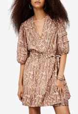 ba&sh Teodora Paisley Print Mini Dress Beige 1E26TEOD_ECRU