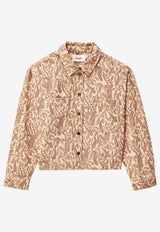 ba&sh Tullia Paisley Print Denim Jacket Beige 1E26TULL_ECRU