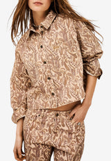 ba&sh Tullia Paisley Print Denim Jacket Beige 1E26TULL_ECRU