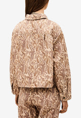 ba&sh Tullia Paisley Print Denim Jacket Beige 1E26TULL_ECRU