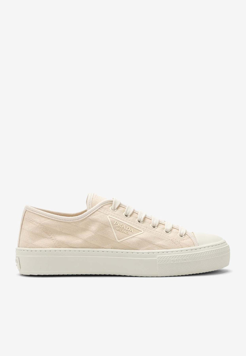 Prada Triangle Logo Low-Top Sneakers Beige 1E407N0353LOF/O_PRADA-F0018