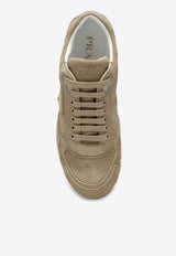 Prada Suede Lace-Up Sneakers Beige 1E709NG020Z5O/P_PRADA-F0379