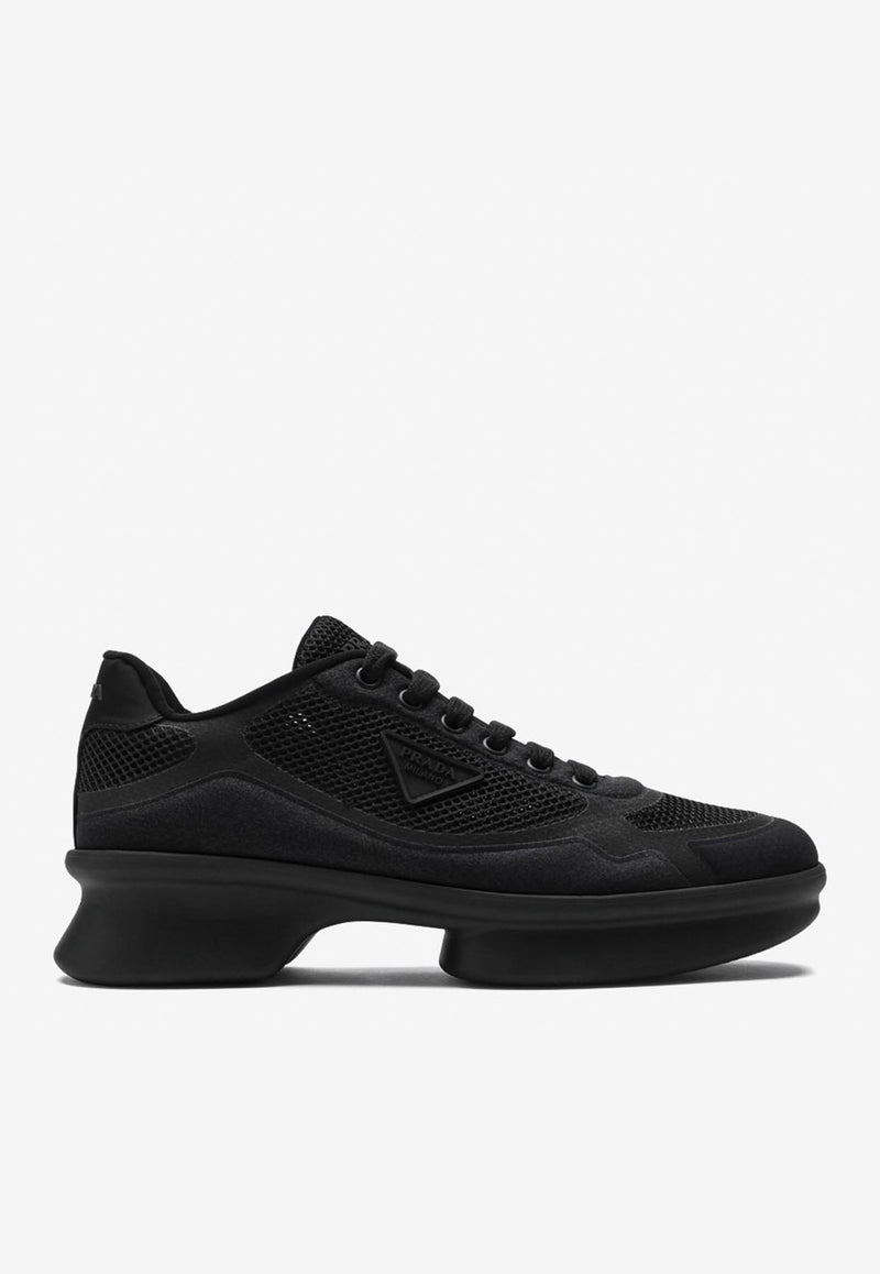 Prada Nylon and Mesh Low-Top Sneakers Black 1E937N050YZU/Q_PRADA-F0002