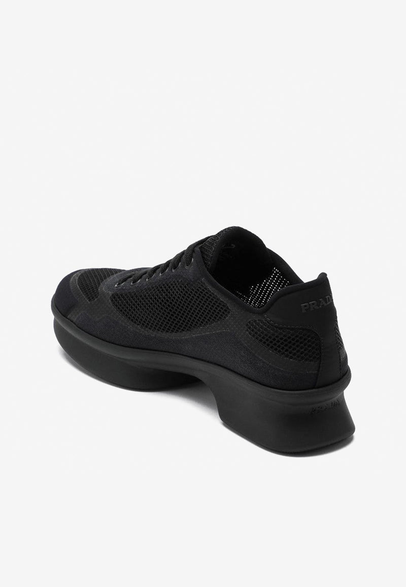 Prada Nylon and Mesh Low-Top Sneakers Black 1E937N050YZU/Q_PRADA-F0002