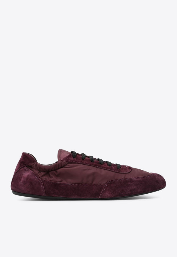 Prada Collapse Suede and Re-Nylon Sneakers Burgundy 1E959N005D7C/R_PRADA-F0007