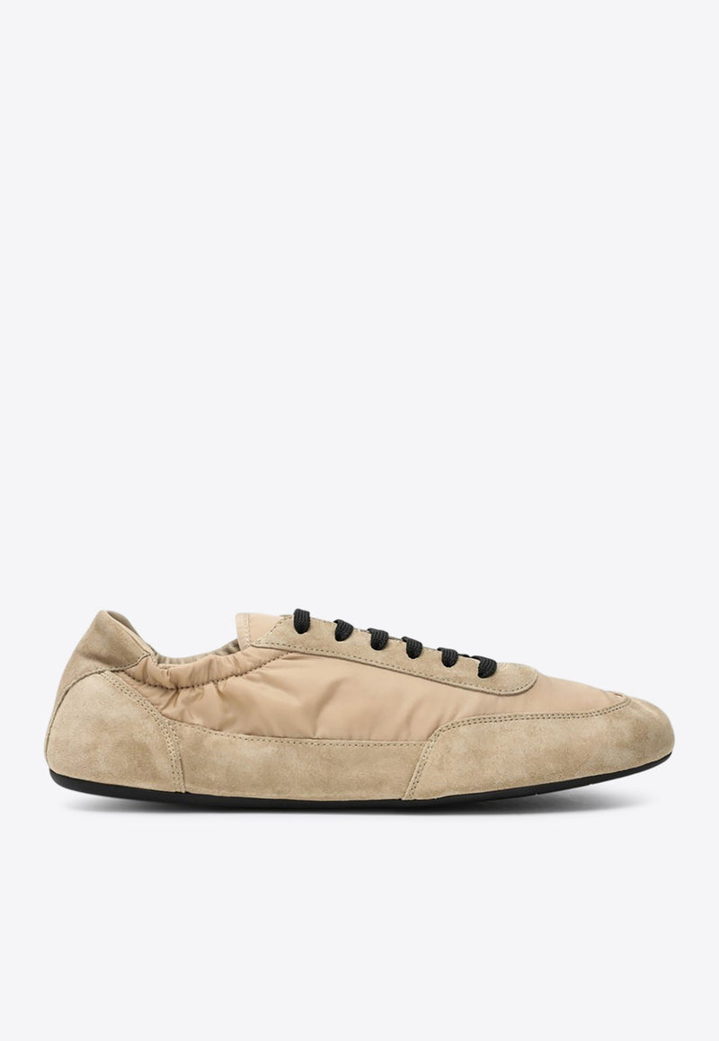 Prada Collapse Suede and Re-Nylon Sneakers Camel 1E959N005D7C/R_PRADA-F0040