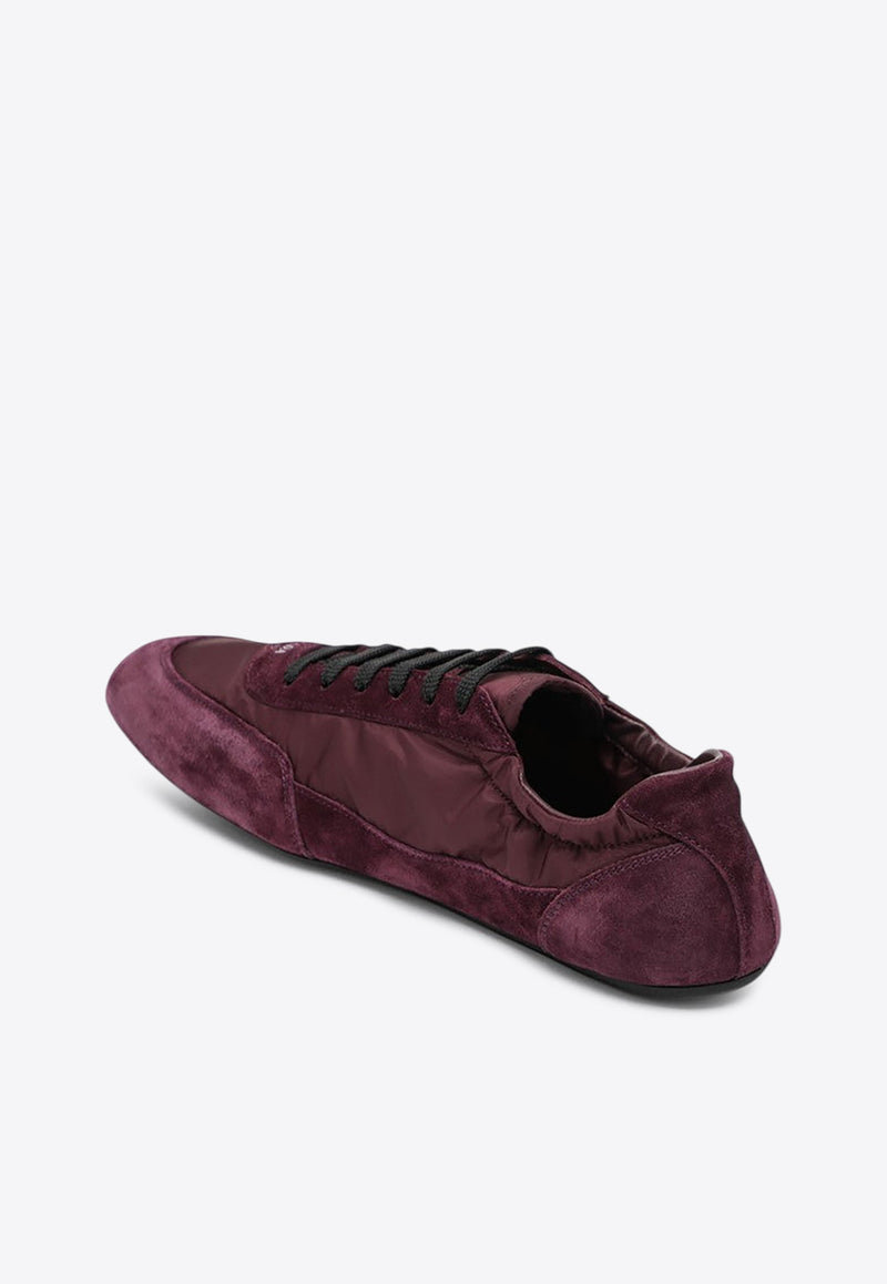 Prada Collapse Suede and Re-Nylon Sneakers Burgundy 1E959N005D7C/R_PRADA-F0007