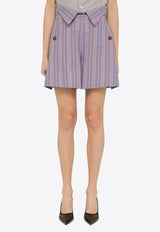 Vivienne Westwood W CJ Striped Shorts Purple 1F01000NW003P/O_VIVWE-O213