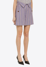Vivienne Westwood W CJ Striped Shorts Purple 1F01000NW003P/O_VIVWE-O213