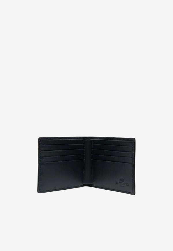 Etro Logo Bi-Fold Leather Wallet 1F557-2201 0200 Navy