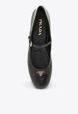 Prada Triangle Logo Leather Ballet Flats Black 1F567N005038/P_PRADA-F0002