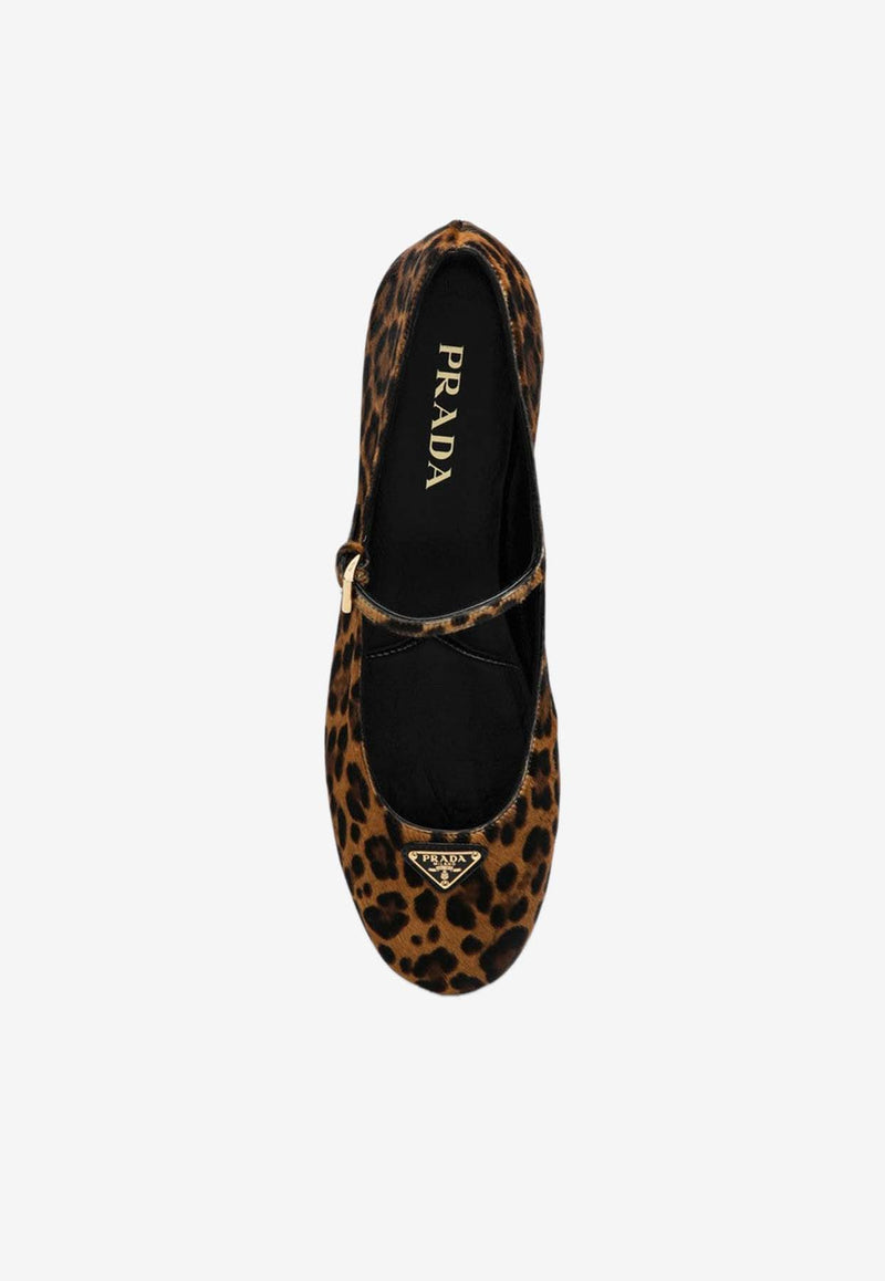 Prada Leopard Print Leather Ballet Flats Brown 1F567N005XRY/P_PRADA-F0151