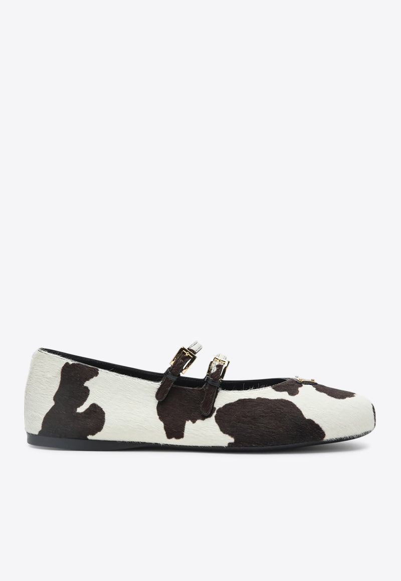Prada Cow Print Ballet Flats Multicolor 1F794ND005ASA/R_PRADA-F0G3N