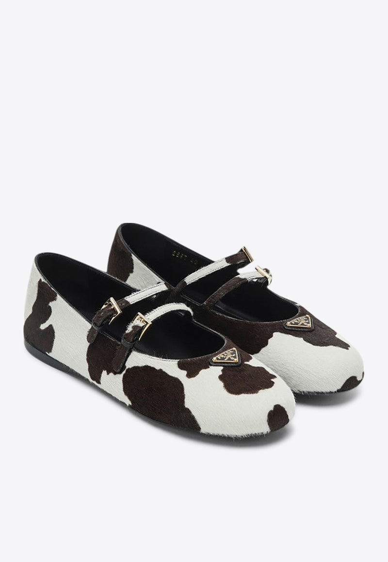 Prada Cow Print Ballet Flats Multicolor 1F794ND005ASA/R_PRADA-F0G3N