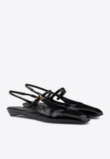 Prada Patent Leather Slingback Flats Black 1F828N015069/Q_PRADA-F0002