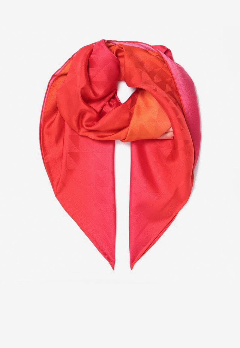 Prada Symbole Print Gradient Silk Twill Scarf Fuchsia 1FF0012C8S/Q_PRADA-F0029