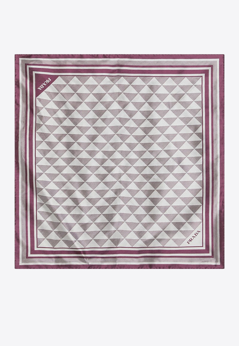 Prada Geometric Print Silk Twill Scarf  Multicolor 1FF0042C81/R_PRADA-F0203