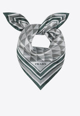 Prada Geometric Print Silk Twill Scarf  Multicolor 1FF0042C81/R_PRADA-F077U