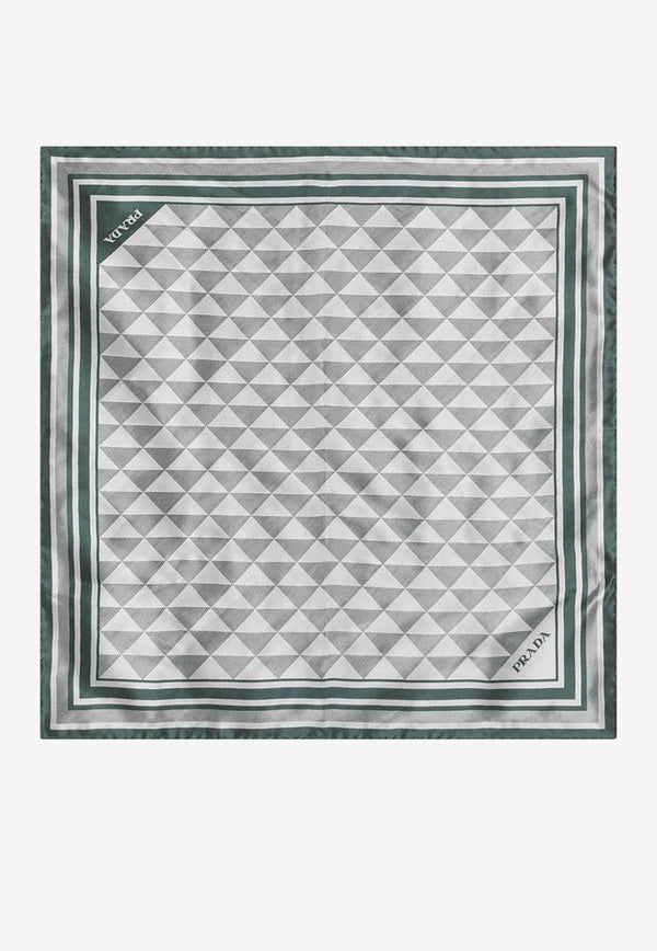 Prada Geometric Print Silk Twill Scarf  Multicolor 1FF0042C81/R_PRADA-F077U