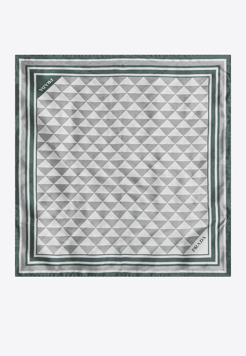 Prada Geometric Print Silk Twill Scarf  Multicolor 1FF0042C81/R_PRADA-F077U
