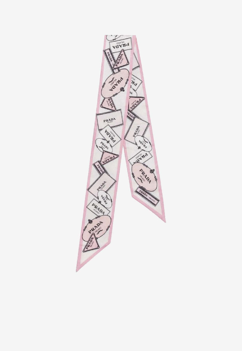 Prada Printed Silk Twill Scarf Pink 1FF0082DGY/R_PRADA-F0DLD