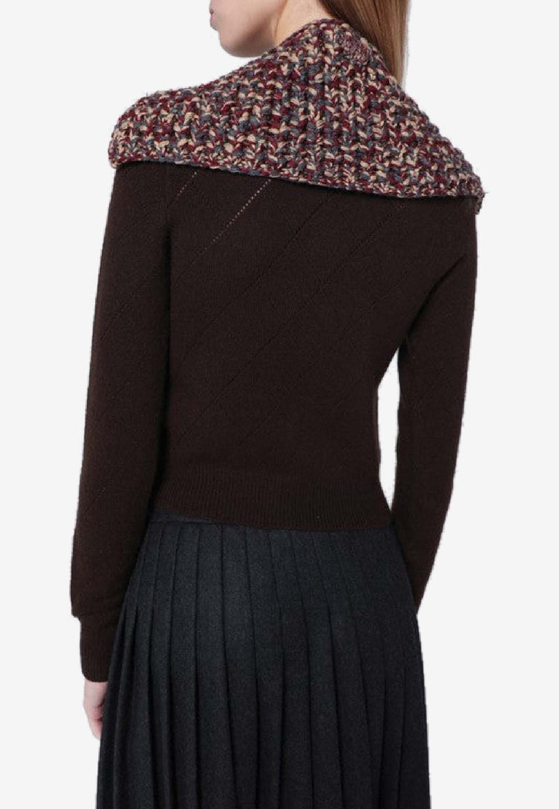 Prada Cashmere-Blend Knitted Collar  Brown 1FS1212HLY/R_PRADA-F054P