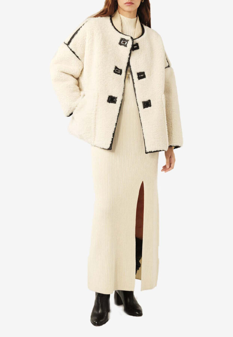 ba&sh Maury Oversized Shearling Coat Ecru 1H24MAUR_ECRU