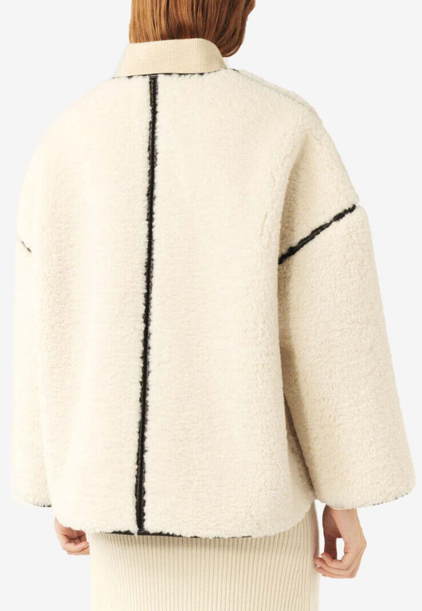 ba&sh Maury Oversized Shearling Coat Ecru 1H24MAUR_ECRU