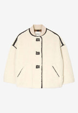 ba&sh Maury Oversized Shearling Coat Ecru 1H24MAUR_ECRU