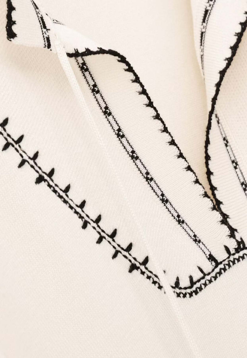 ba&sh Bausca Oversized Embroidered Sweater Ecru 1H25BAUS_ECRU