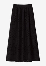 ba&sh Bela Broderie Anglaise Midi Skirt Black 1H25BELA_BLACK