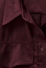 ba&sh Canoli Flowing Long-Sleeved Shirt Burgundy 1H25CANO_BURGUNDY