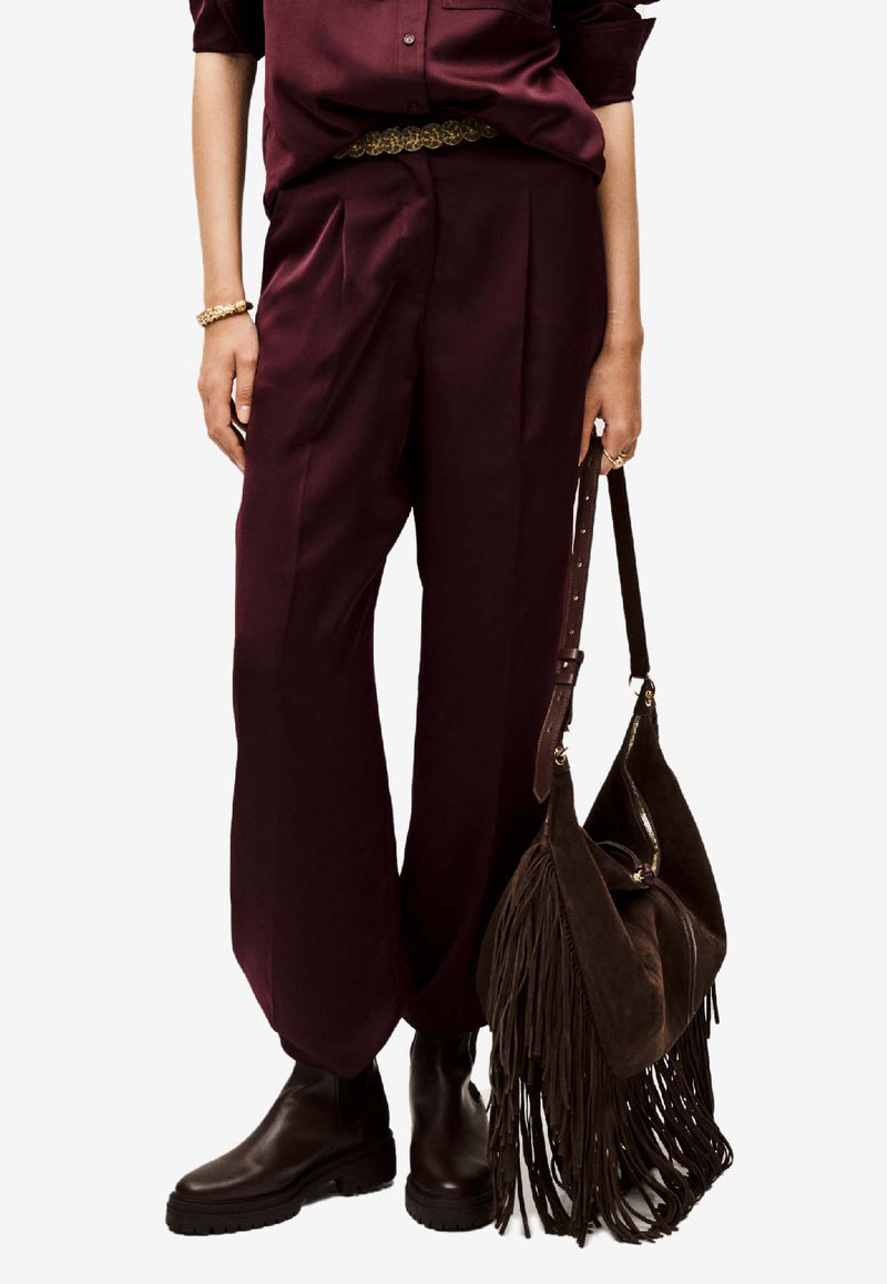 ba&sh Charly Flowing Tailored Pants Burgundy 1H25CHAR_BURGUNDY