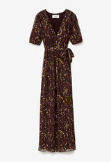 ba&sh Kriss Printed Maxi Dress Chocolate 1H25KRIS_CHOCOLATE
