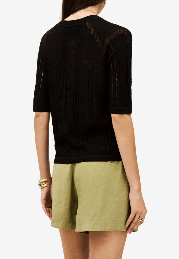 ba&sh Philo Cropped Knit Top Black 1H25PHIL_BLACK