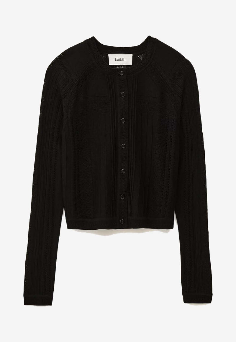 ba&sh Puria Wool-Blend Cardigan Black 1H25PURI_BLACK