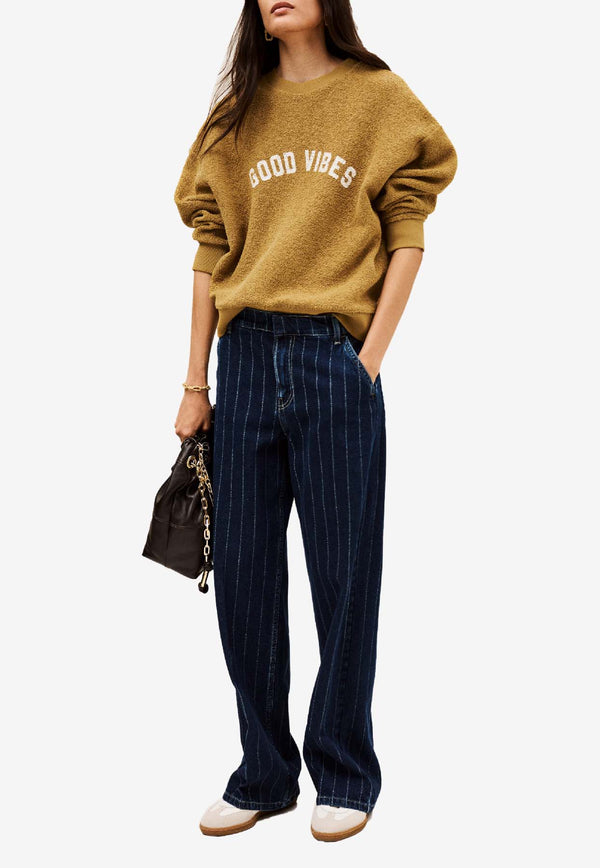 ba&sh Vecchi Distressed Striped Jeans Denim 1H25RECC_DENIM